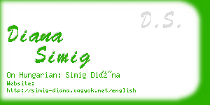 diana simig business card